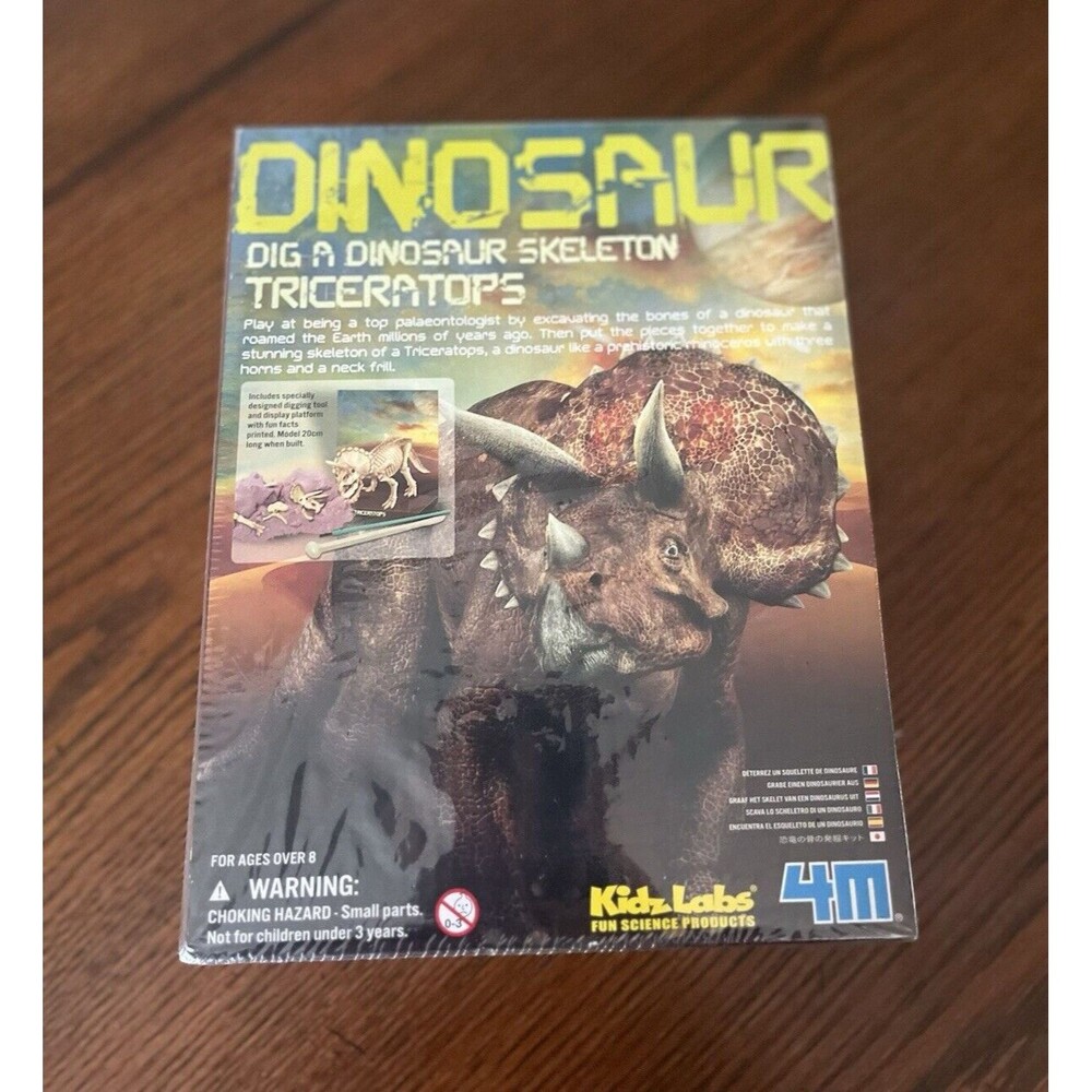 Triceratops Dinosaur Excavation Skeleton Kit 4M Kidz Labs Ages 8+ NIB
